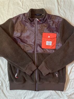 Poler Women’s Army Green Sherpa Zip Jacket with Camo Paneling